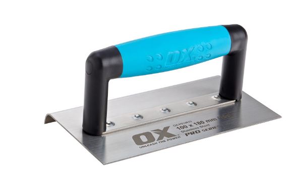 OX Pro Medium Edging Trowel 10mm Radius- 100 x 180mm / 4in x 7in