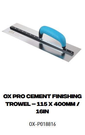OX Pro Cement Finishing Trowel – 115 x 400mm / 16in
