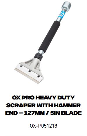 OX Pro Heavy Duty Scraper with Hammer End – 127mm / 5in Blade