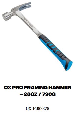 OX Pro Framing Hammer – 28oz / 790g