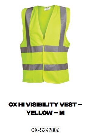 OX Hi Visibility Vest – Yellow