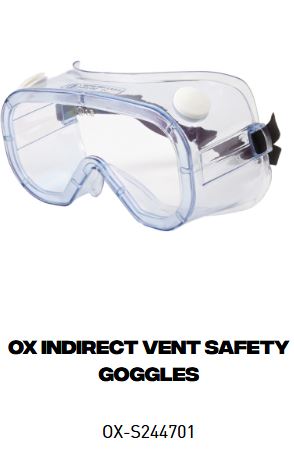 OX Indirect Vent Safety Goggles