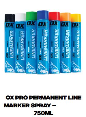 OX Pro Permanent Line Marker Spray – 750ml