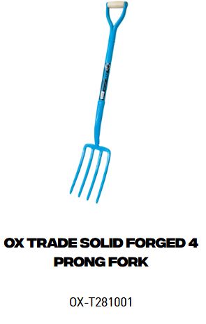 OX Trade Solid Forged 4 Prong Fork